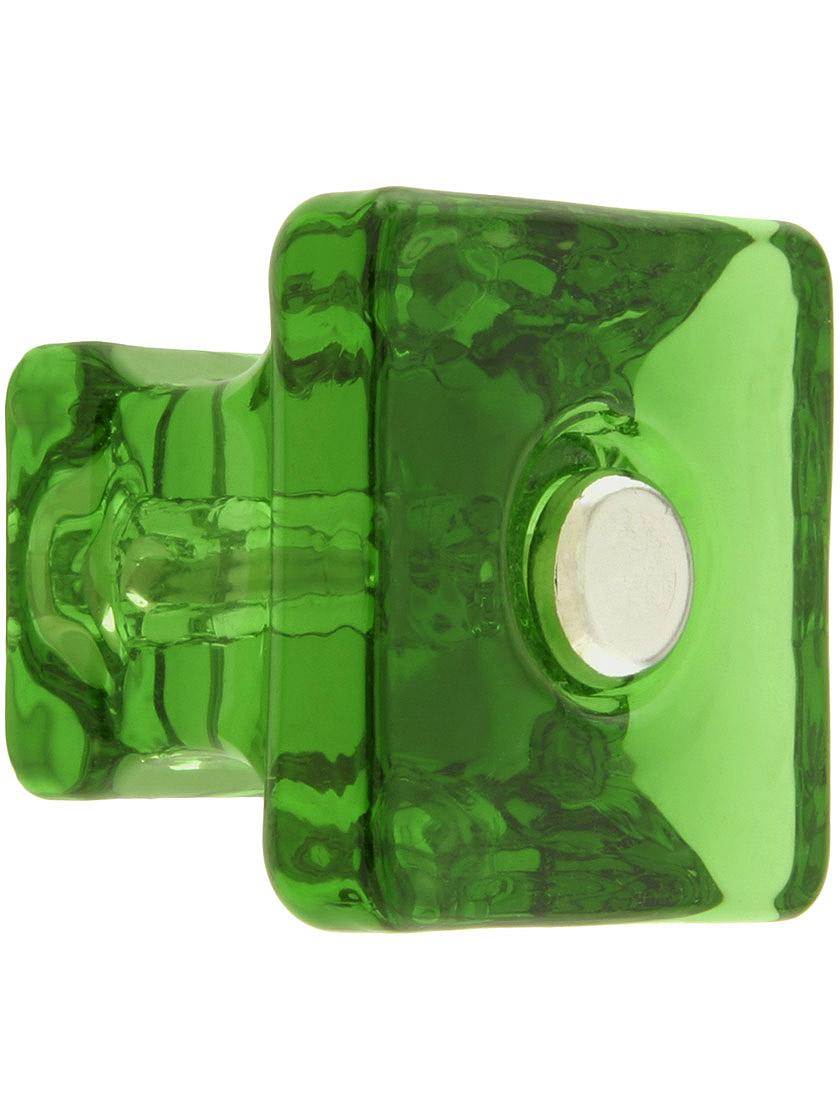 Square Glass Knob With Nickel Bolt House of Antique Hardware